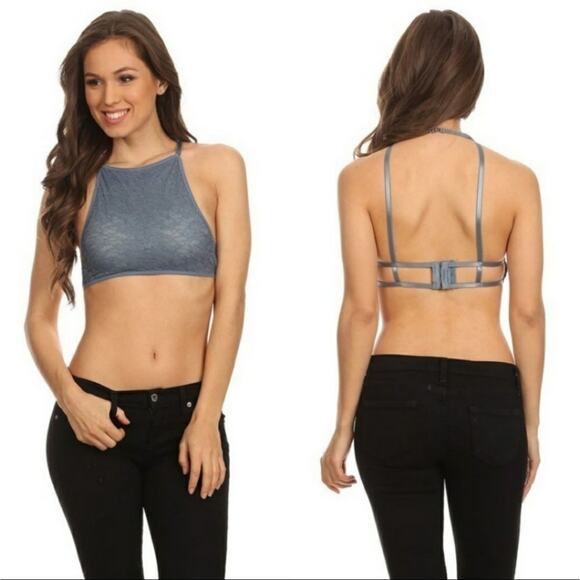 Anemone high neck lace bralette in white small - Picture 8 of 8